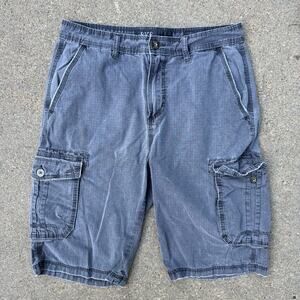 Y2K BKE Walker Dark Navy Ripstop Cargo Shorts Size 32